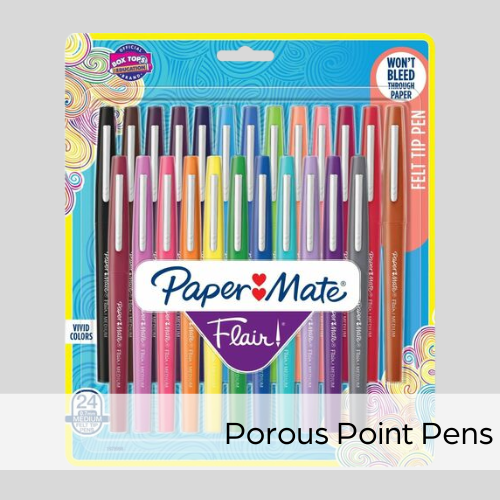 Porous point pens selection